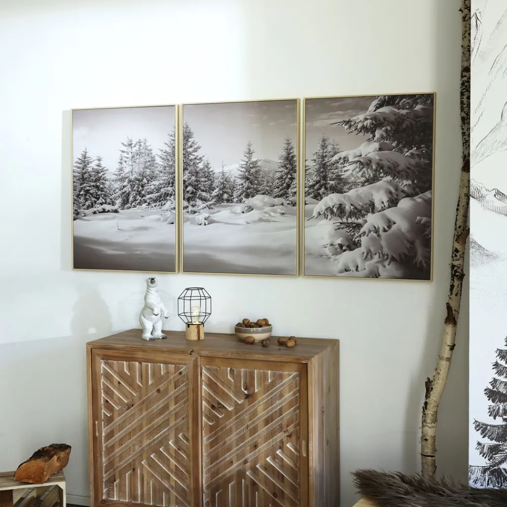 Becquet Tableau triptyque paysage enneigé< Décoration Murale|Décoration