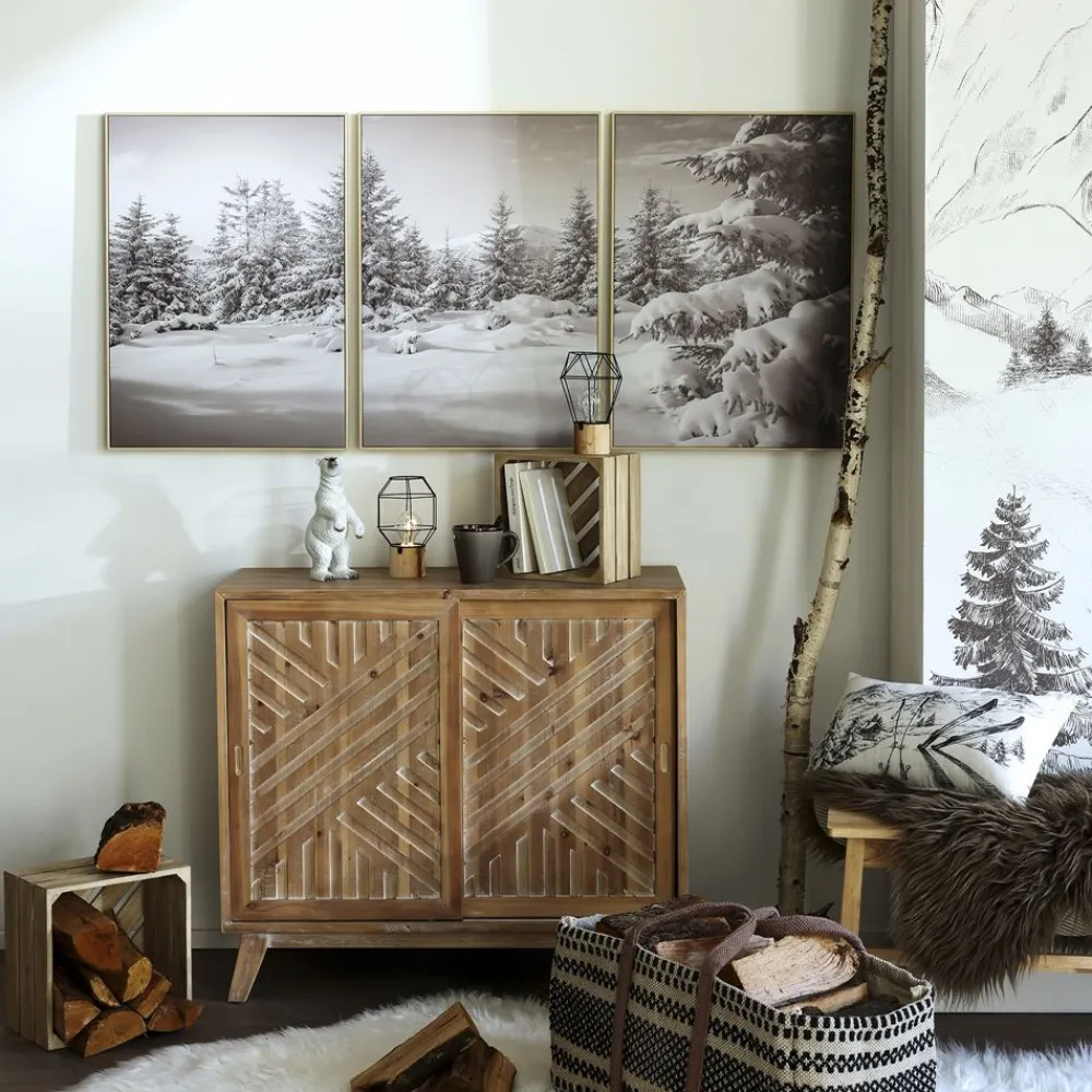 Becquet Tableau triptyque paysage enneigé< Décoration Murale|Décoration