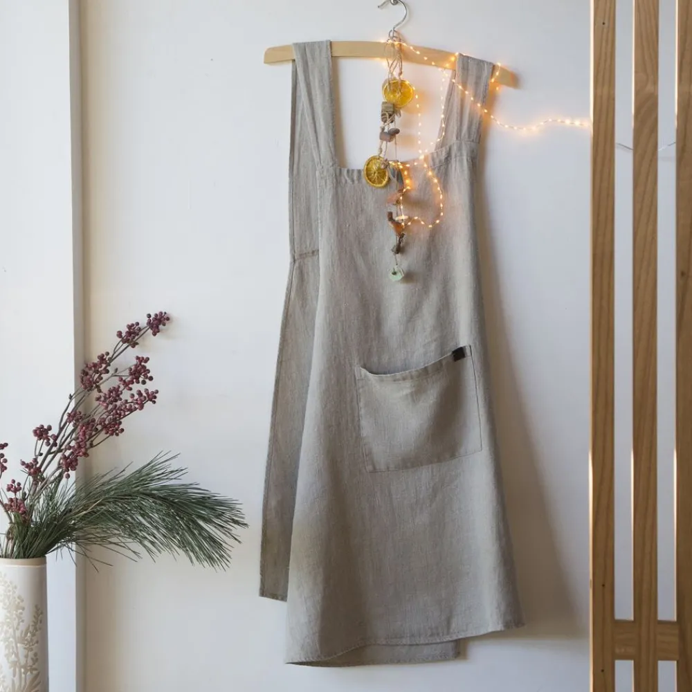 Becquet Tablier de cuisine mixte japonais en lin lavé personnalisable< Idées Cuisine|Idées Cuisine