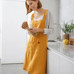 Becquet Tablier de cuisine mixte japonais en lin lavé personnalisable< Idées Cuisine|Idées Cuisine