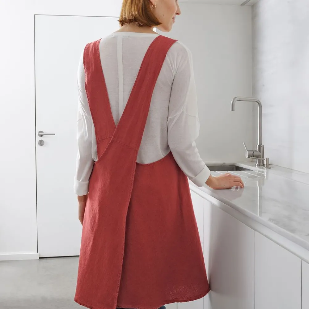 Becquet Tablier de cuisine mixte japonais en lin lavé personnalisable< Idées Cuisine|Idées Cuisine