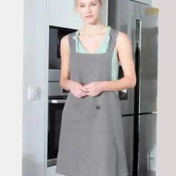 Becquet Tablier de cuisine mixte japonais en lin lavé personnalisable< Idées Cuisine|Idées Cuisine