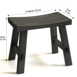 Becquet Tabouret style japonais en bois< Meuble, Étagère|Décoration