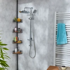Becquet Étagère de douche télescopique inox et bambou< Accessoires De Salle De Bain|Idées Salle De Bain