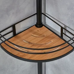 Becquet Étagère de douche télescopique inox et bambou< Accessoires De Salle De Bain|Idées Salle De Bain