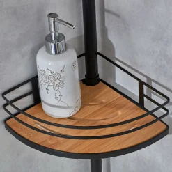 Becquet Étagère de douche télescopique inox et bambou< Accessoires De Salle De Bain|Idées Salle De Bain
