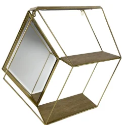 Becquet Étagère hexagonale en bois et métal< Décoration Murale|Décoration
