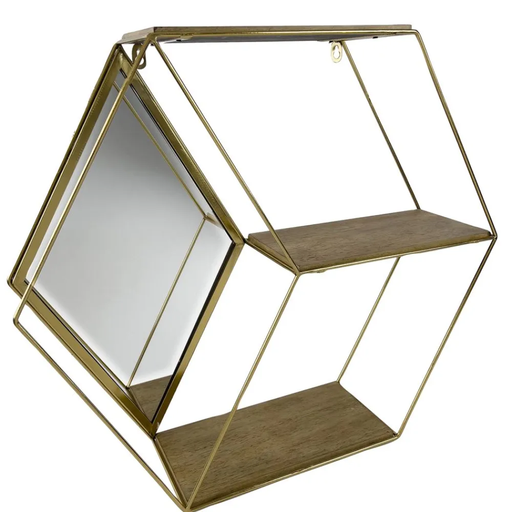 Becquet Étagère hexagonale en bois et métal< Décoration Murale|Décoration