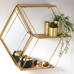 Becquet Étagère hexagonale en bois et métal< Décoration Murale|Décoration
