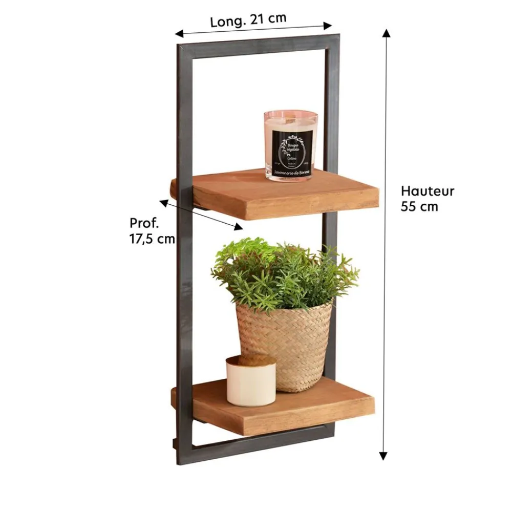 Becquet Étagère murale bois et métal< Rangement, Gain De Place|Meuble, Étagère