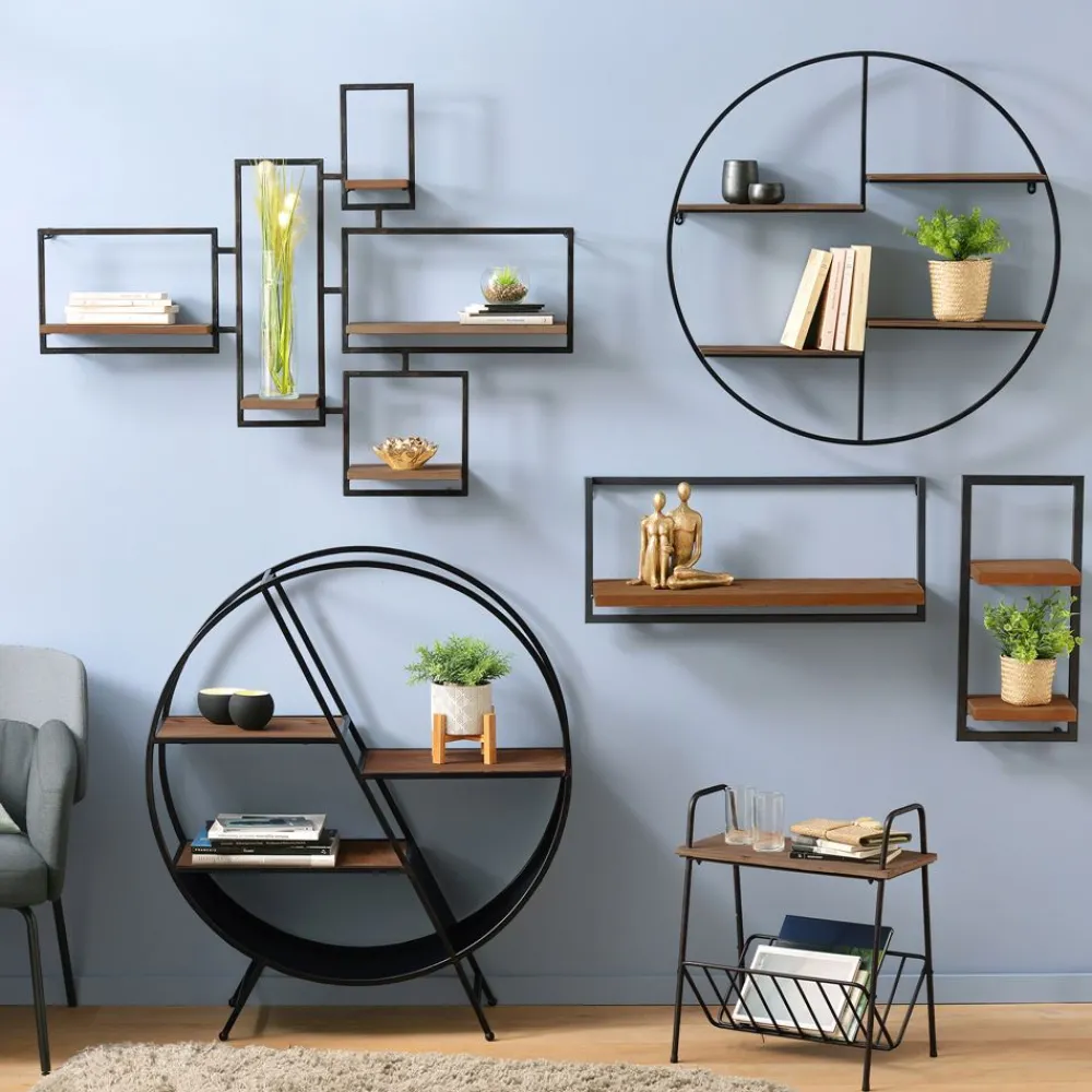 Becquet Étagère murale bois et métal< Rangement, Gain De Place|Meuble, Étagère