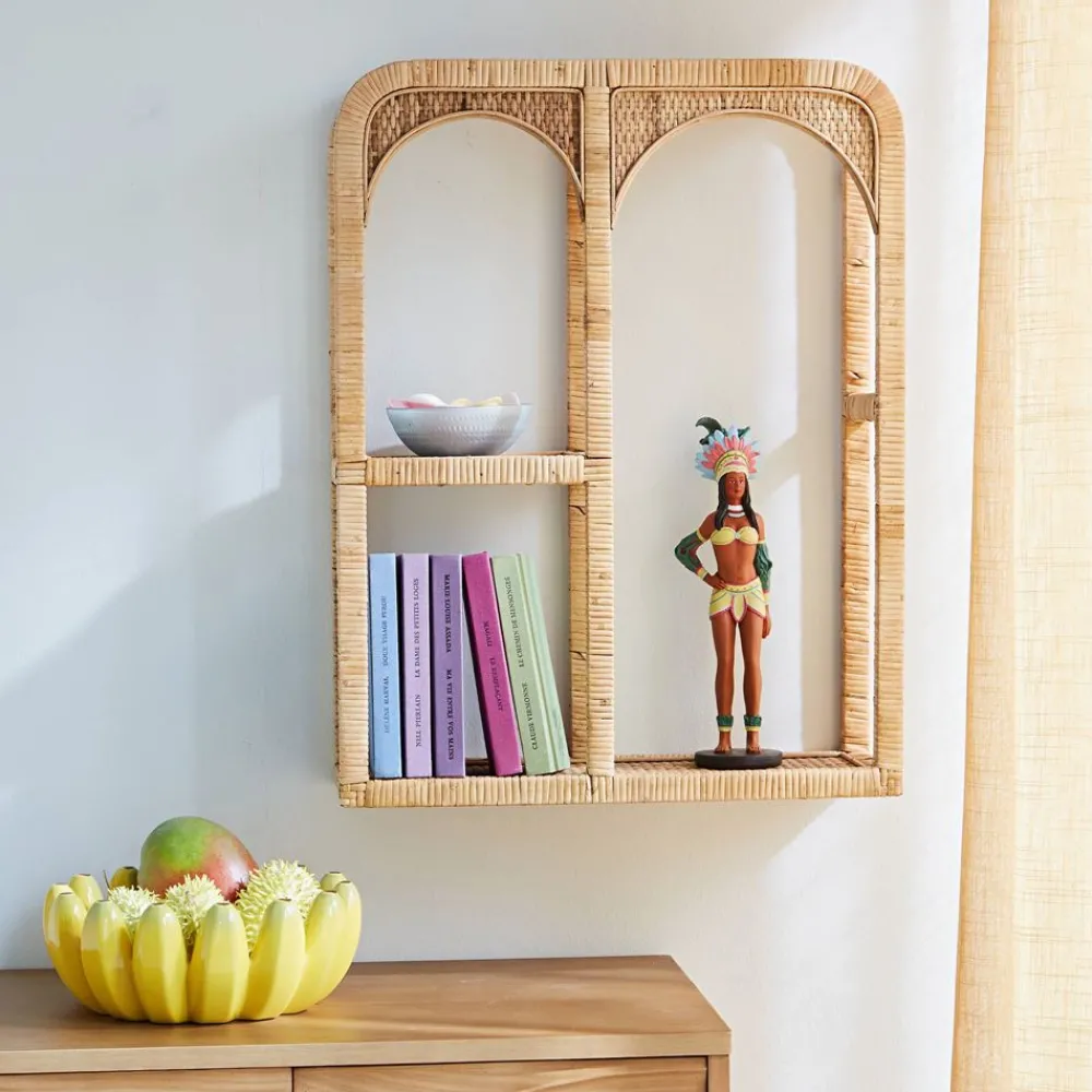 Becquet Étagère murale en rotin et bambou< Rangement, Gain De Place|Meuble, Étagère