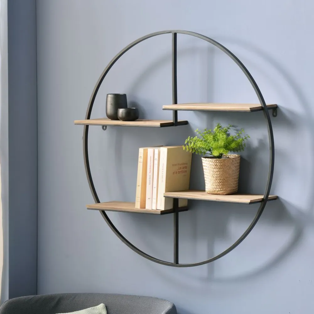 Becquet Étagère murale ronde< Rangement, Gain De Place|Meuble, Étagère