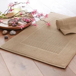 Becquet Tapis de bain coton jeu de reliefs - 800 g/m² - Lot de 2< Tapis De Bain, Tapis De Douche|Les Matières