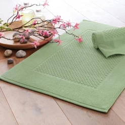 Becquet Tapis de bain coton jeu de reliefs - 800 g/m² - Lot de 2< Tapis De Bain, Tapis De Douche|Les Matières