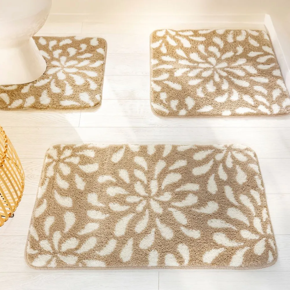 Becquet Tapis de bain motif végétal 1800 g/m²< Tapis De Bain, Tapis De Douche