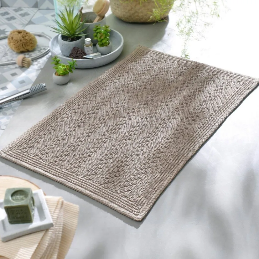 Becquet Tapis de bain motif zig-zag - 1500 g/m²< Tapis De Bain, Tapis De Douche|Les Matières