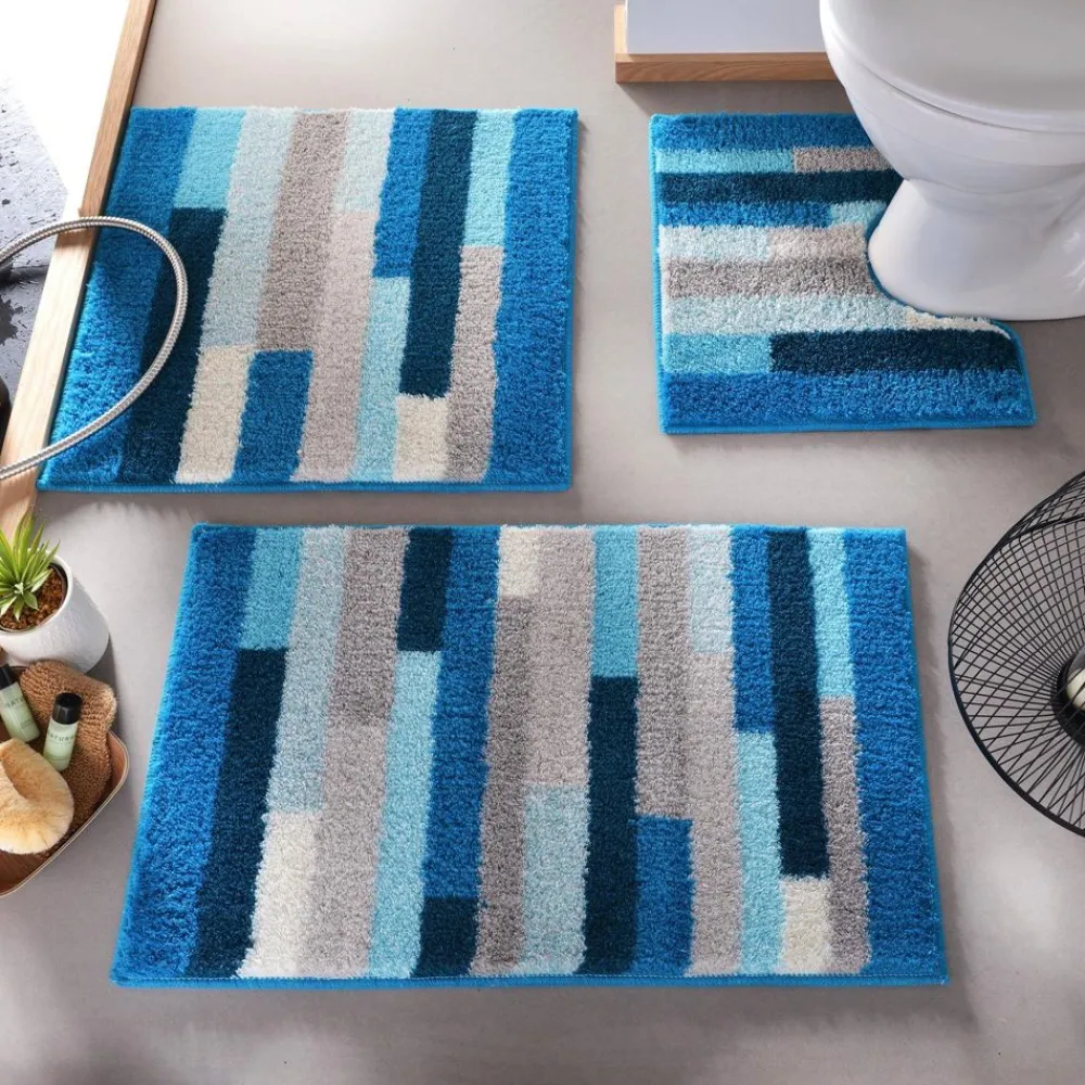 Becquet Tapis de bain rayé multicolore -1800 g/m²< Tapis De Bain, Tapis De Douche