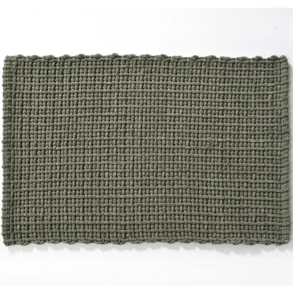 Becquet Tapis de bain tressé bi-matière coton/fil chenille - Doux et absorbant< Tapis De Bain, Tapis De Douche|Les Matières