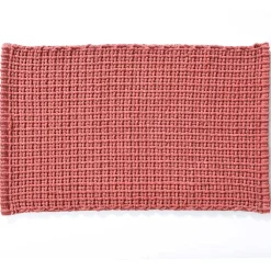Becquet Tapis de bain tressé bi-matière coton/fil chenille - Doux et absorbant< Tapis De Bain, Tapis De Douche|Les Matières
