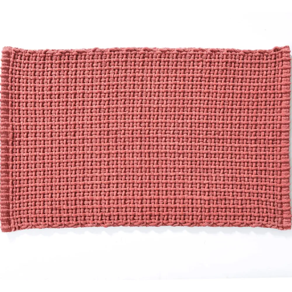 Becquet Tapis de bain tressé bi-matière coton/fil chenille - Doux et absorbant< Tapis De Bain, Tapis De Douche|Les Matières