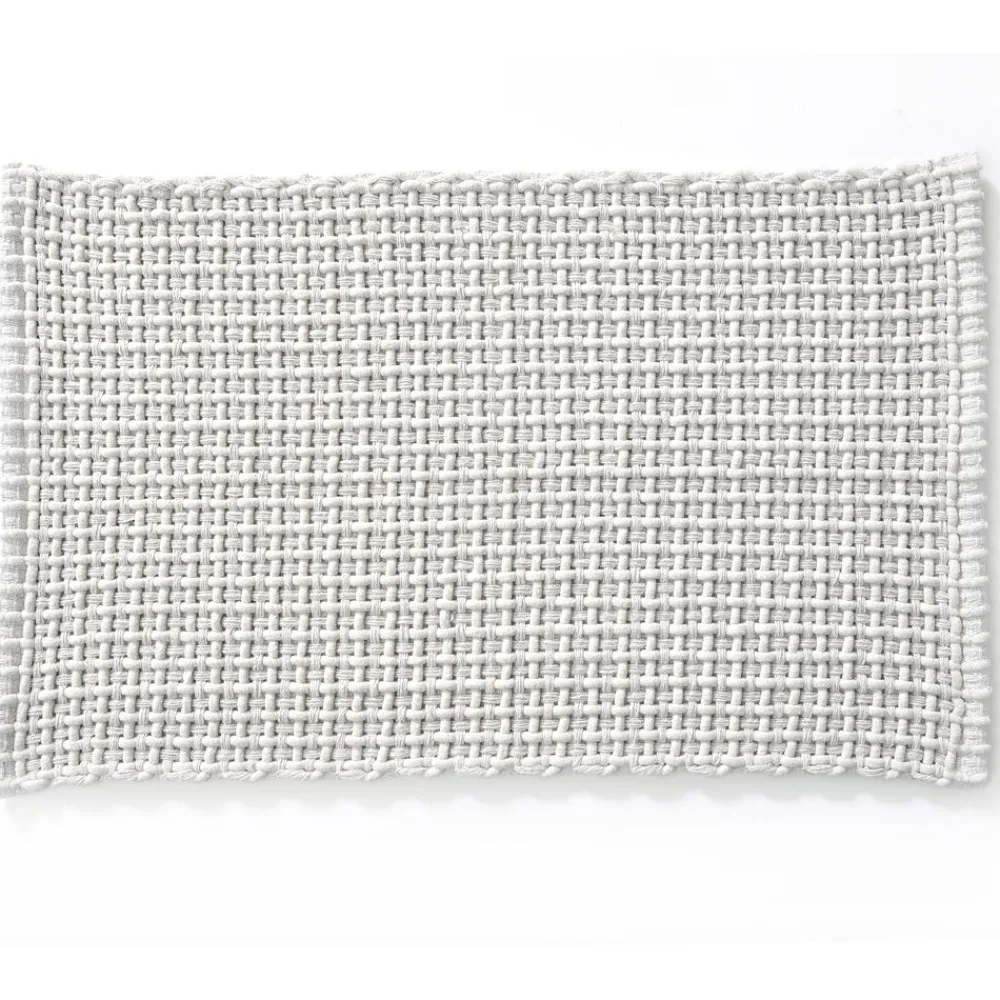 Becquet Tapis de bain tressé bi-matière coton/fil chenille - Doux et absorbant< Tapis De Bain, Tapis De Douche|Les Matières