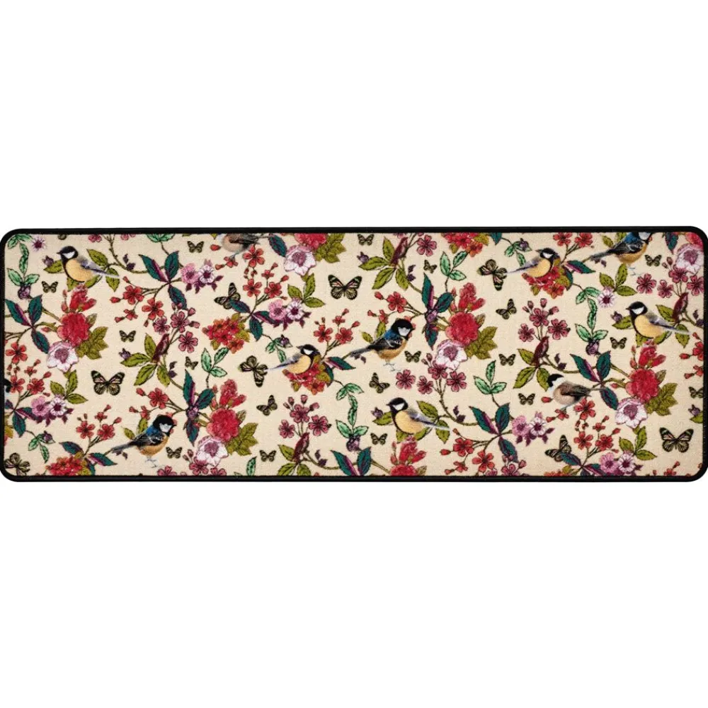 Becquet Tapis de cuisine fleurs et oiseaux< Tapis D'Entrée, Tapis De Cuisine|Idées Cuisine
