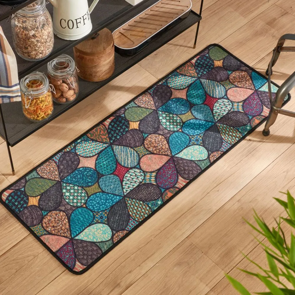 Becquet Tapis de cuisine motif fleurs stylisées< Tapis D'Entrée, Tapis De Cuisine|Idées Cuisine