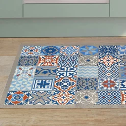 Becquet Tapis de protection en vinyle motif carreaux de ciment< Tapis D'Entrée, Tapis De Cuisine