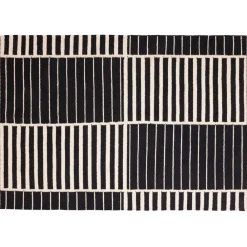 Becquet Tapis rayures noir et blanc< Rideau Et Déco Textile|Tapis