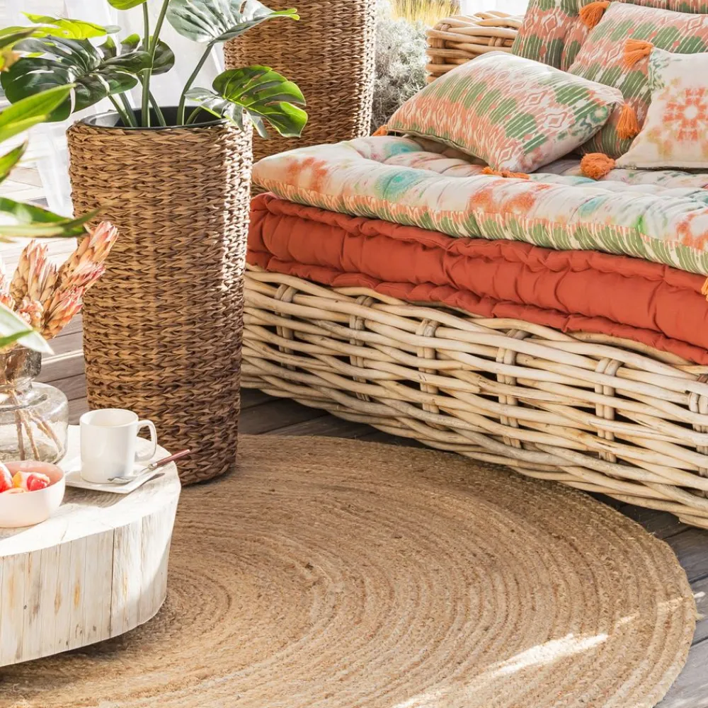 Becquet Tapis rond en jute< Rideau Et Déco Textile|Tapis