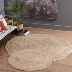 Becquet Tapis rond en jute< Rideau Et Déco Textile|Tapis