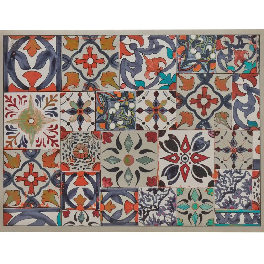 Becquet Tapis vinyle carreaux de ciment colorés< Tapis D'Entrée, Tapis De Cuisine