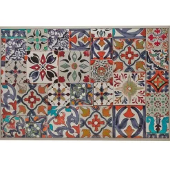 Becquet Tapis vinyle carreaux de ciment colorés< Tapis D'Entrée, Tapis De Cuisine