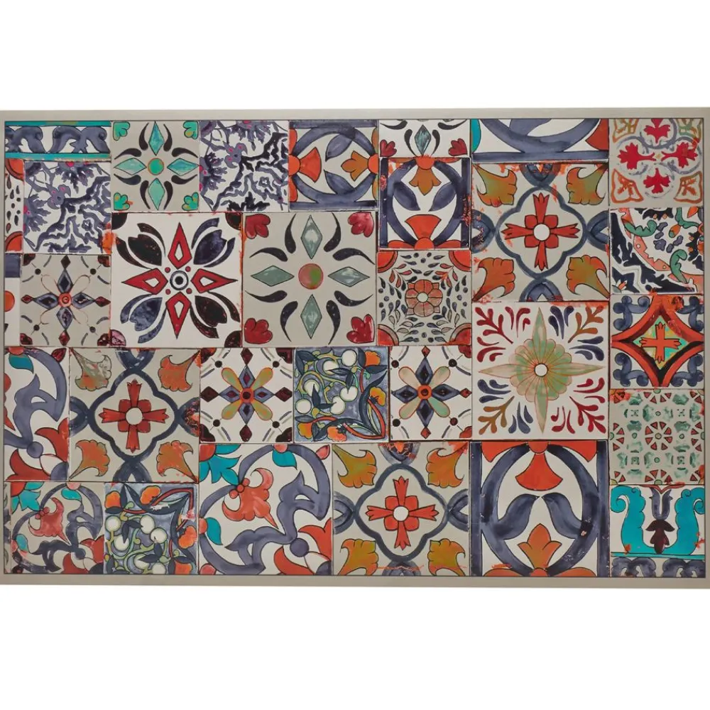 Becquet Tapis vinyle carreaux de ciment colorés< Tapis D'Entrée, Tapis De Cuisine