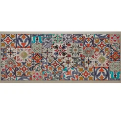 Becquet Tapis vinyle carreaux de ciment colorés< Tapis D'Entrée, Tapis De Cuisine