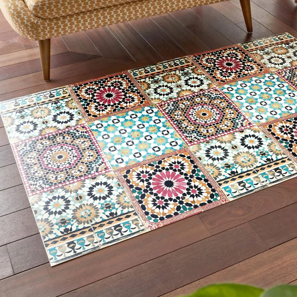Becquet Tapis vinyle effet mosaïque< Tapis D'Entrée, Tapis De Cuisine