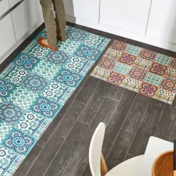Becquet Tapis vinyle effet mosaïque< Tapis D'Entrée, Tapis De Cuisine