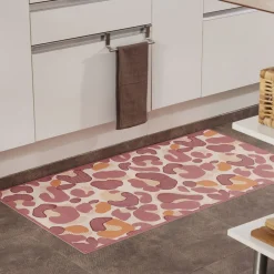 Becquet Tapis vinyle motif léopard rose - CRÉATION< Tapis D'Entrée, Tapis De Cuisine