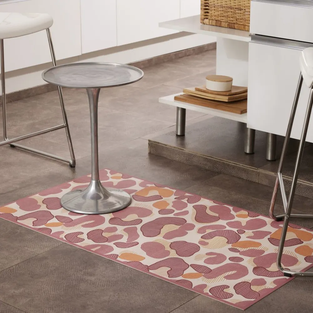 Becquet Tapis vinyle motif léopard rose - CRÉATION< Tapis D'Entrée, Tapis De Cuisine