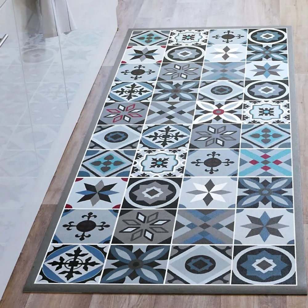 Becquet Tapis vinyle style carreaux de ciment< Tapis D'Entrée, Tapis De Cuisine