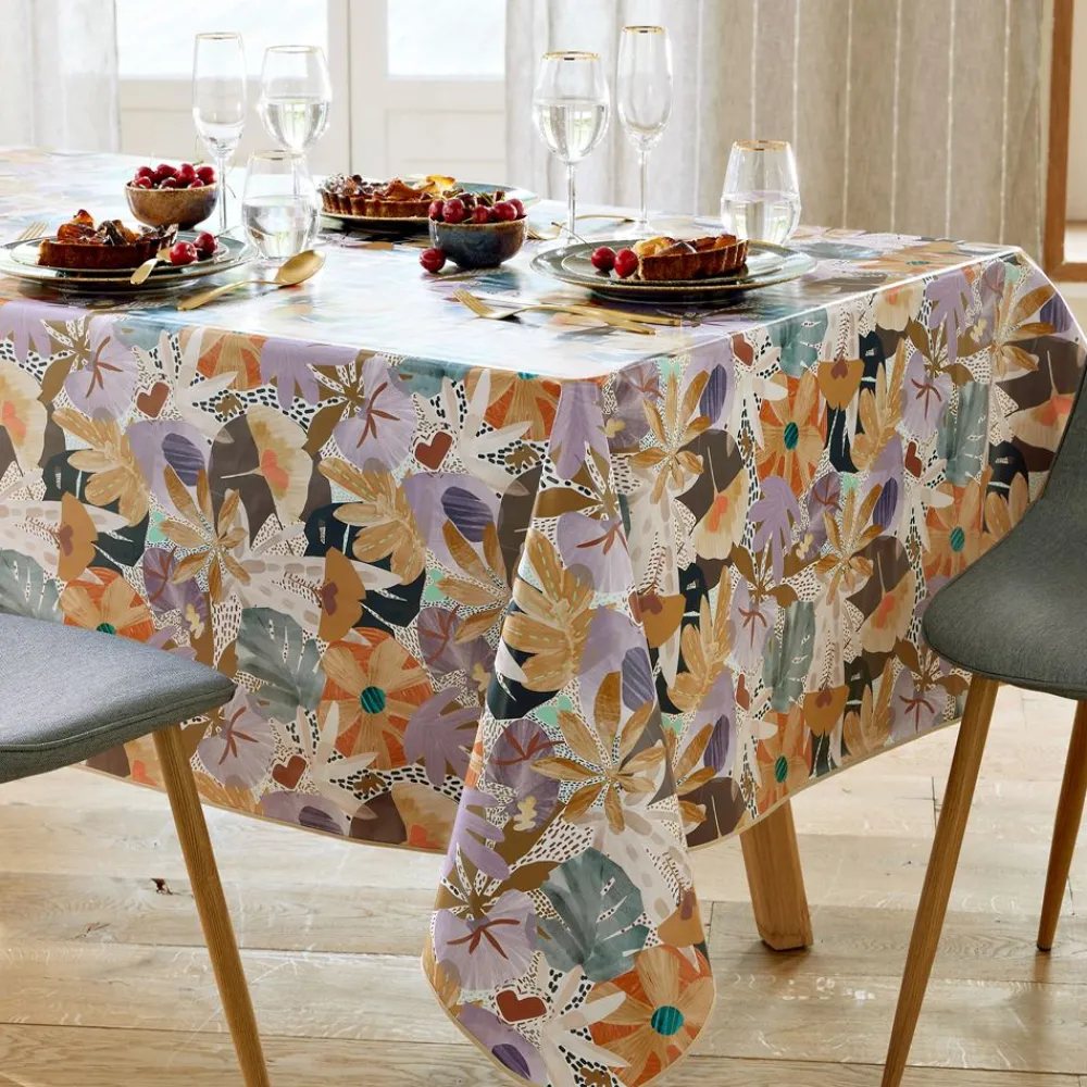 Becquet Toilé cirée motif fleurs colorées< Toile Cirée|Nappe Fantaisie