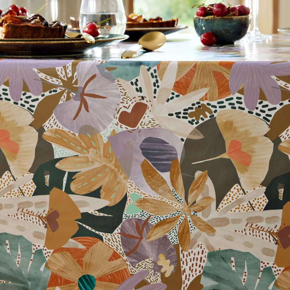Becquet Toilé cirée motif fleurs colorées< Toile Cirée|Nappe Fantaisie