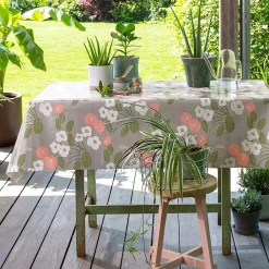 Becquet Toile cirée à fleurs blanches et roses< Toile Cirée|Nappe Fantaisie