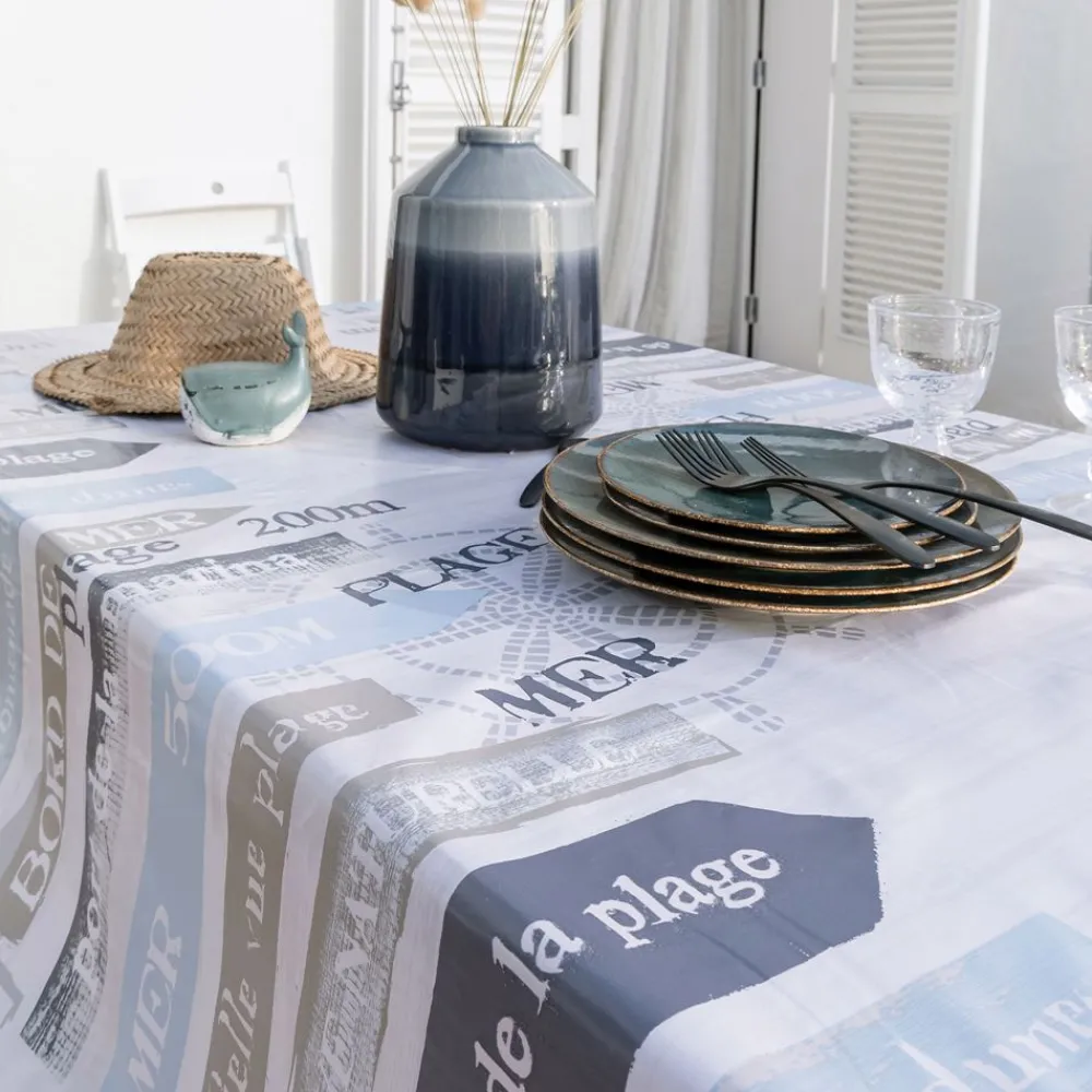 Becquet Toile cirée motif plage< Nappe Tissu Au Mètre|Toile Cirée
