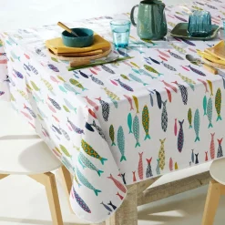 Becquet Toile cirée motif poissons< Toile Cirée|Nappe Fantaisie