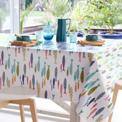 Becquet Toile cirée motif poissons< Toile Cirée|Nappe Fantaisie