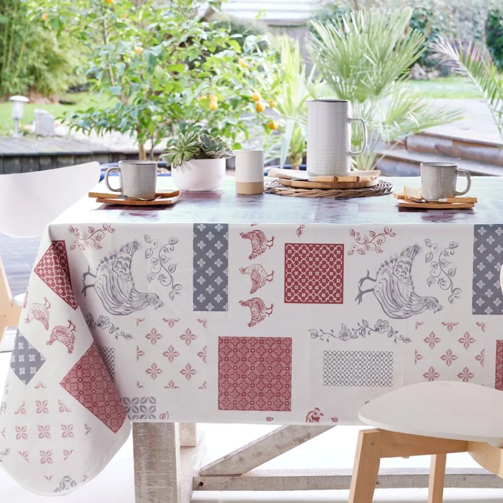 Becquet Toile cirée motif poules< Toile Cirée|Nappe Fantaisie