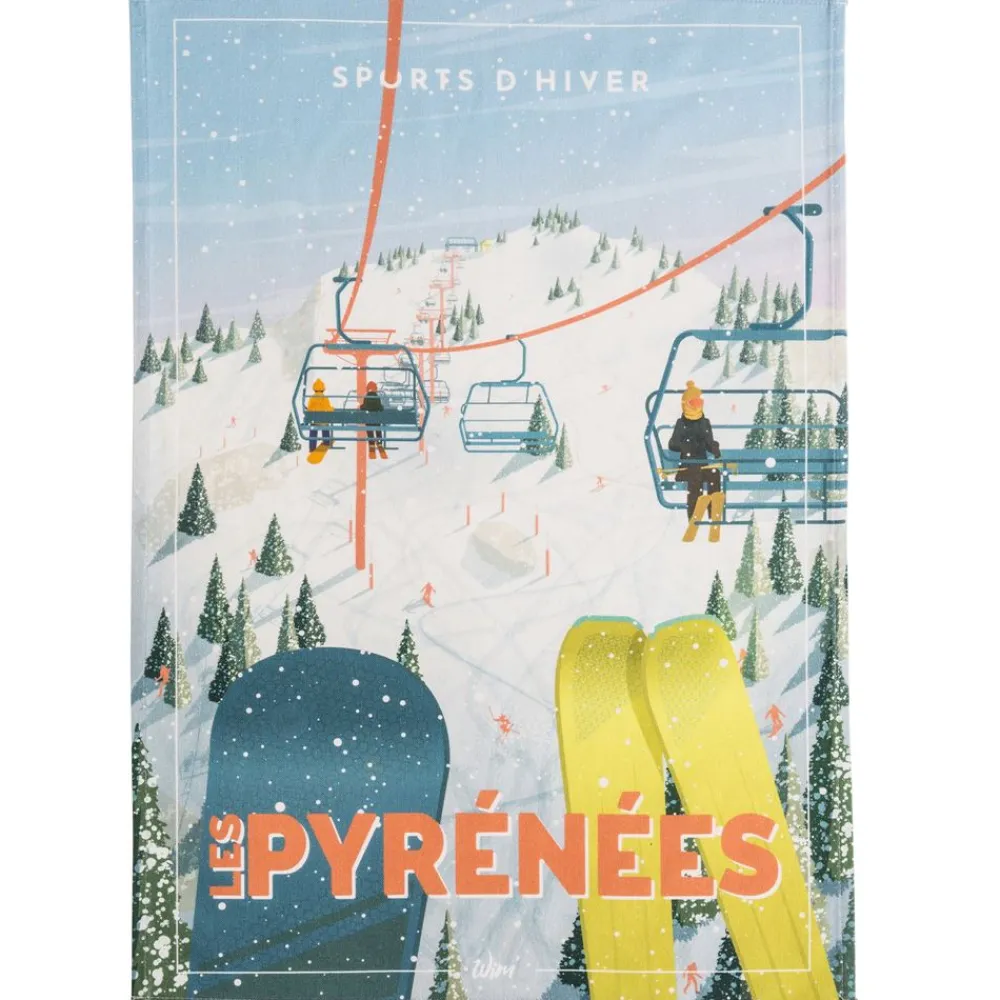 Becquet Torchon imprimé sports d’hiver - Unité ou lot de 2< Idées Cuisine|Idées Cuisine