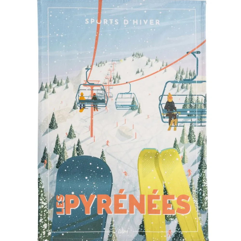 Becquet Torchon imprimé sports d’hiver - Unité ou lot de 2< Idées Cuisine|Idées Cuisine